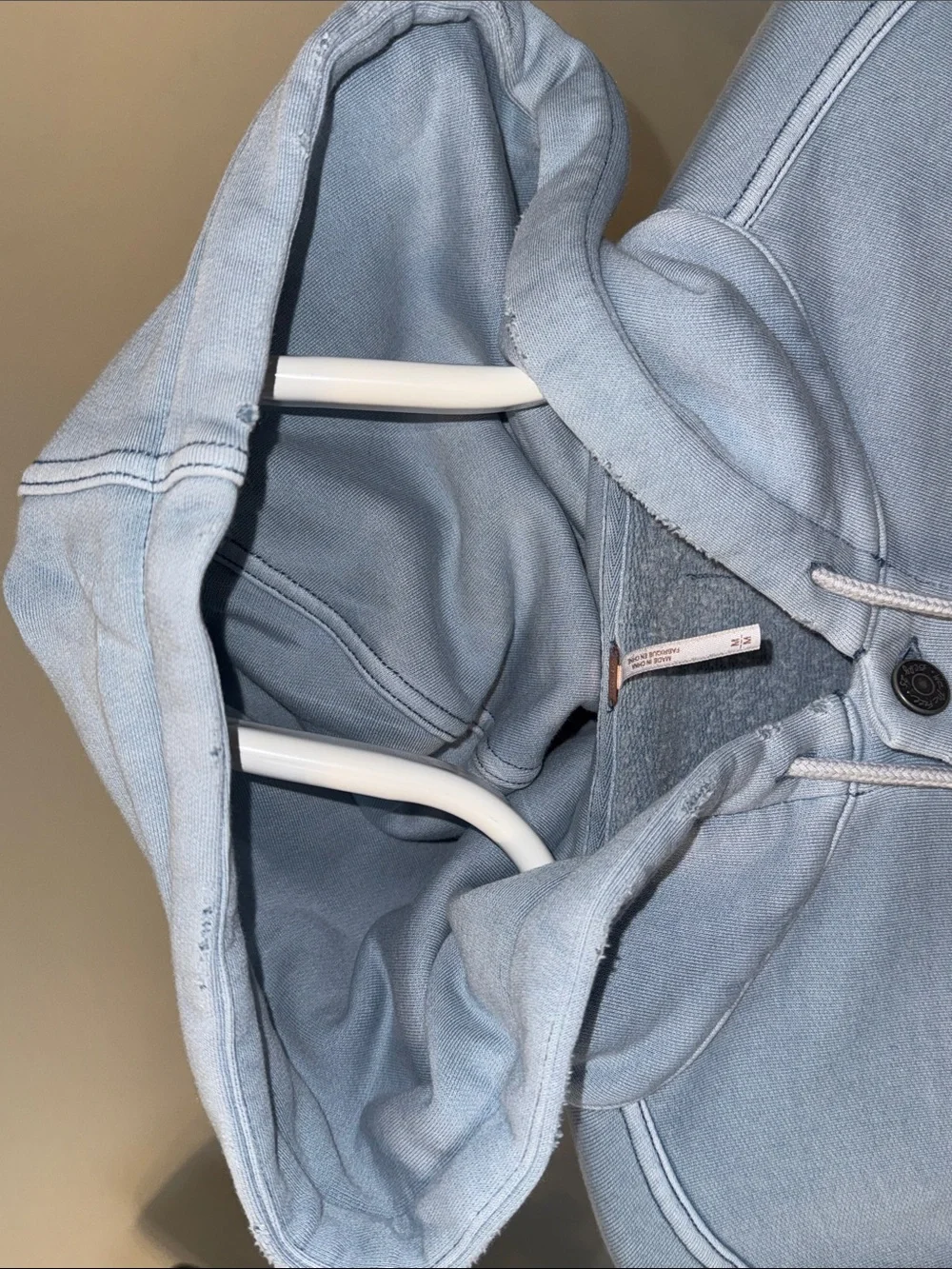 Free People Powder Blue Oversized Hooded Jacket